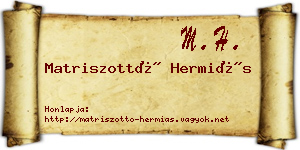 Matriszottó Hermiás névjegykártya